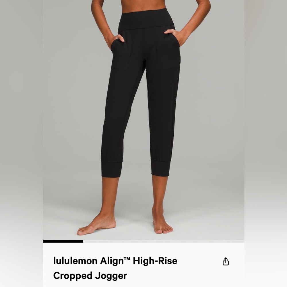 Lululemon black align cropped joggers